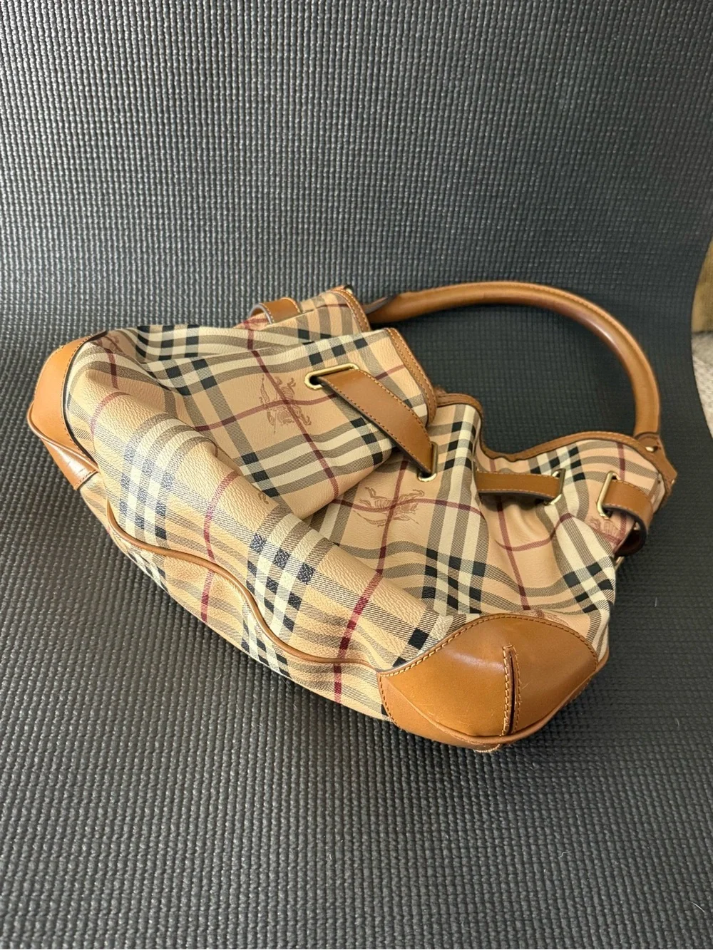 Authentic Burberry Walden Haymarket Check Hobo Bag